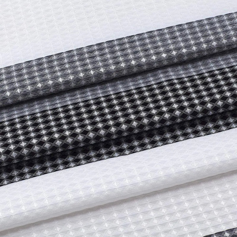 Ombre 70 In. Black Waffle Weave Fabric Shower Curtain - Puck's