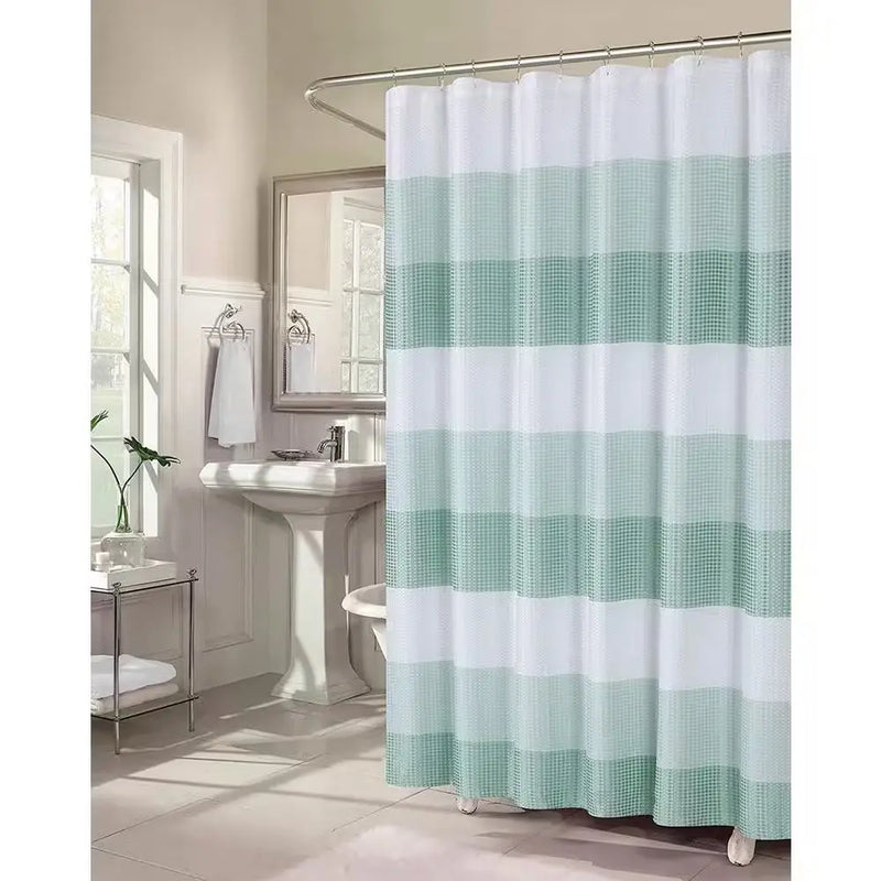 Ombre 72 In. Spa Waffle Weave Fabric Shower Curtain - Puck's