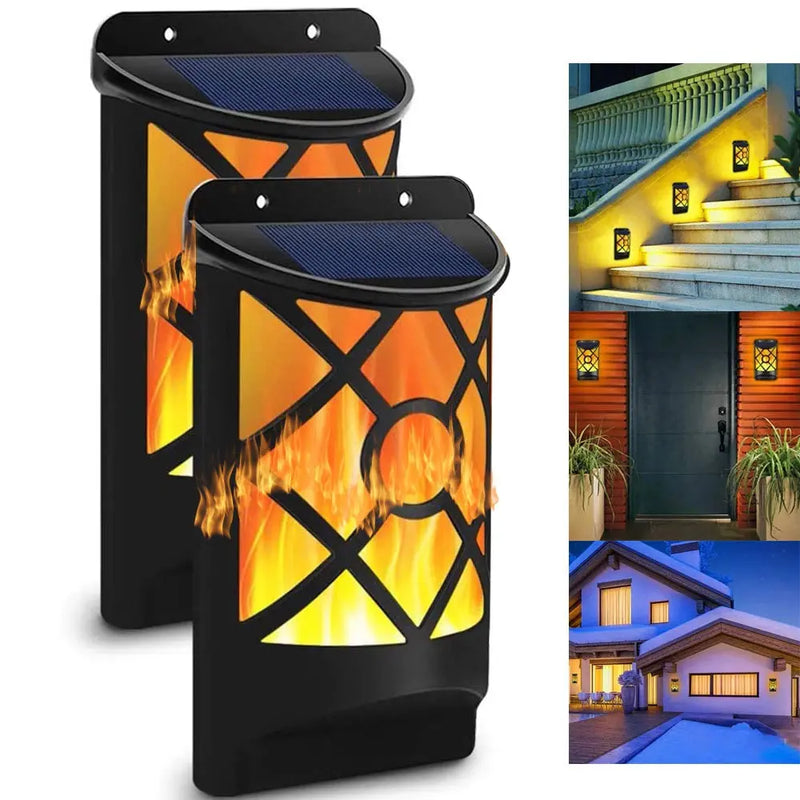 Outdoor Waterproof LED Flickering Solar Flame Lights for Courtyard - Puck's