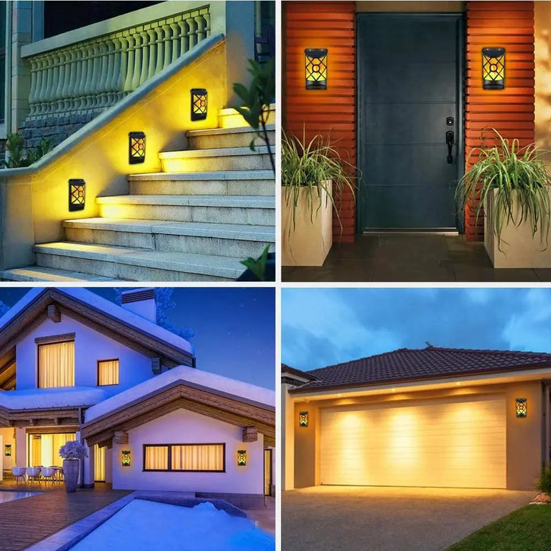 Outdoor Waterproof LED Flickering Solar Flame Lights for Courtyard - Puck's