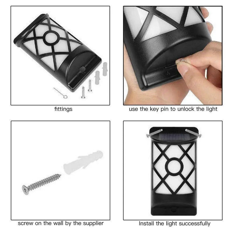 Outdoor Waterproof LED Flickering Solar Flame Lights for Courtyard - Puck's