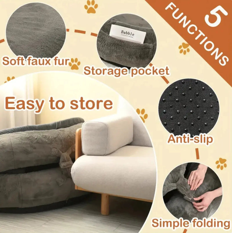 Oversized Light Gray Human-Dog Bed - Puck's