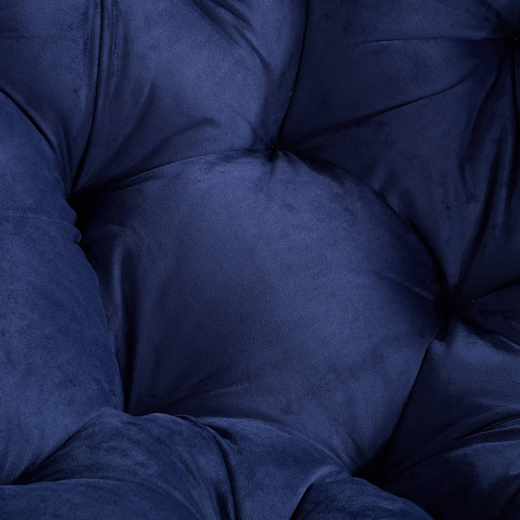 Papasan Chair, Polyester, Blue - Puck's