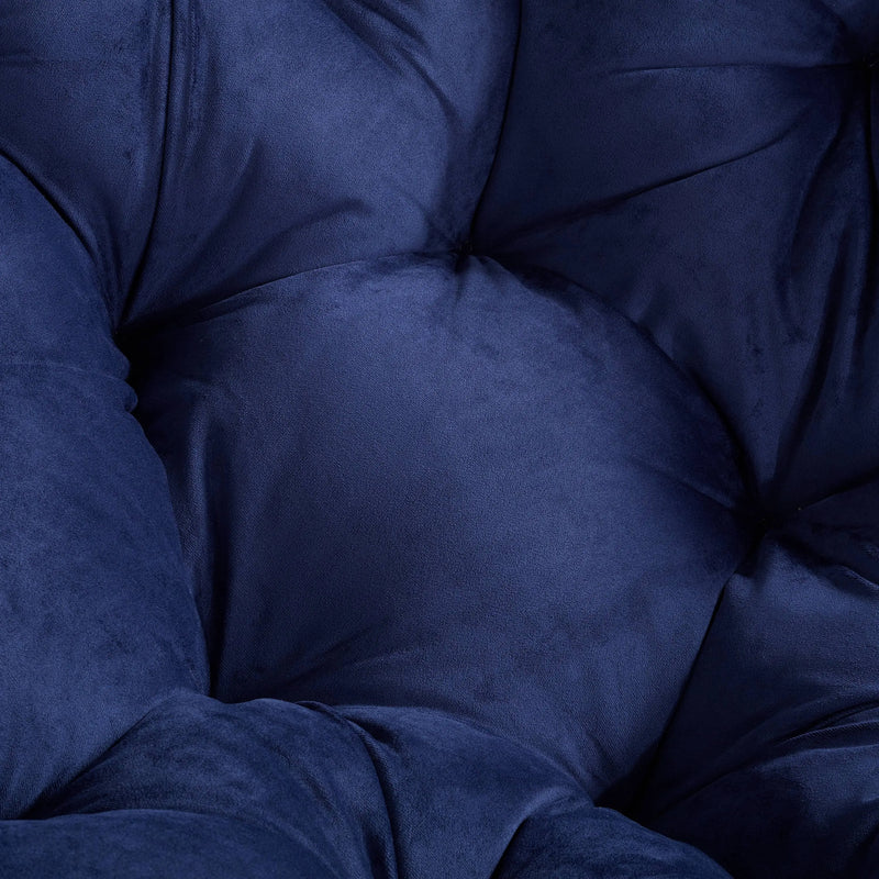 Papasan Chair, Polyester, Blue - Puck's
