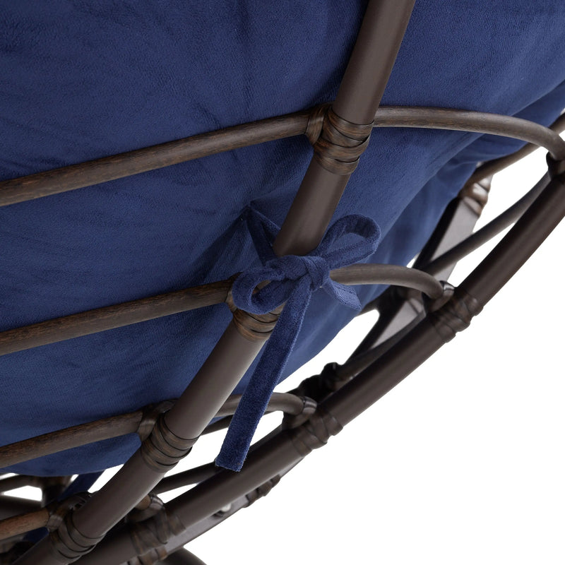 Papasan Chair, Polyester, Blue - Puck's