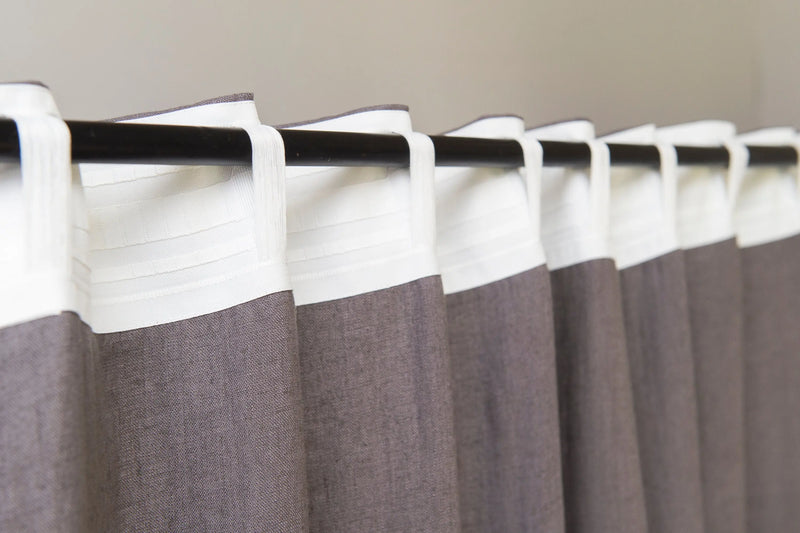 Pastel Plum linen curtain with multifunctional heading tape - Puck's