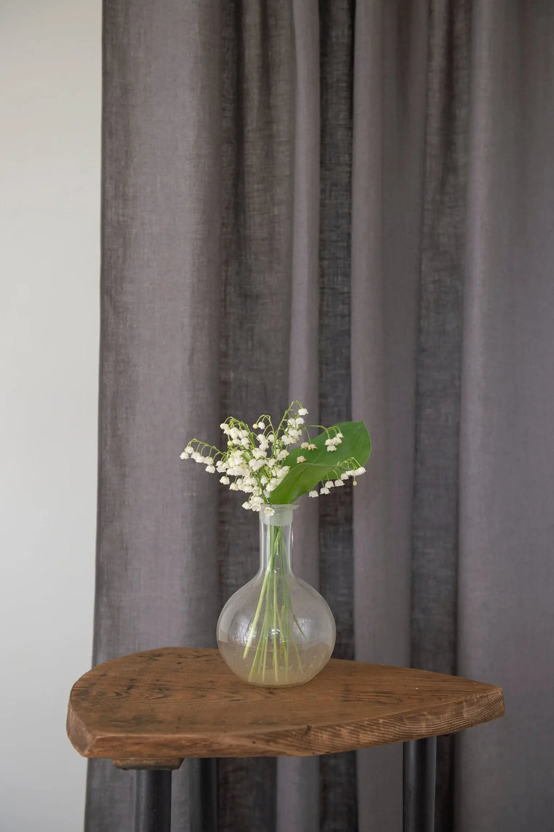Pastel Plum linen curtain with multifunctional heading tape - Puck's