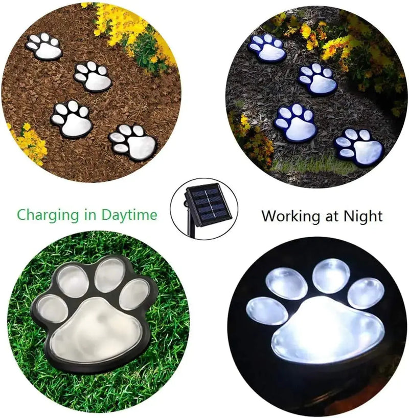 Paw Print Solar Lights - Puck's