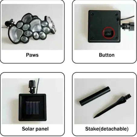 Paw Print Solar Lights - Puck's