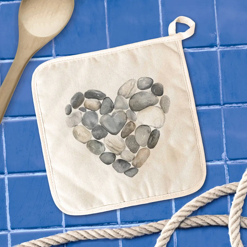 Pebble Heart - Valentine's Day Cotton Pot Holder - Puck's