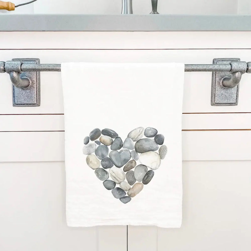 Pebble Heart - Valentine's Day Cotton Tea Towel - Puck's