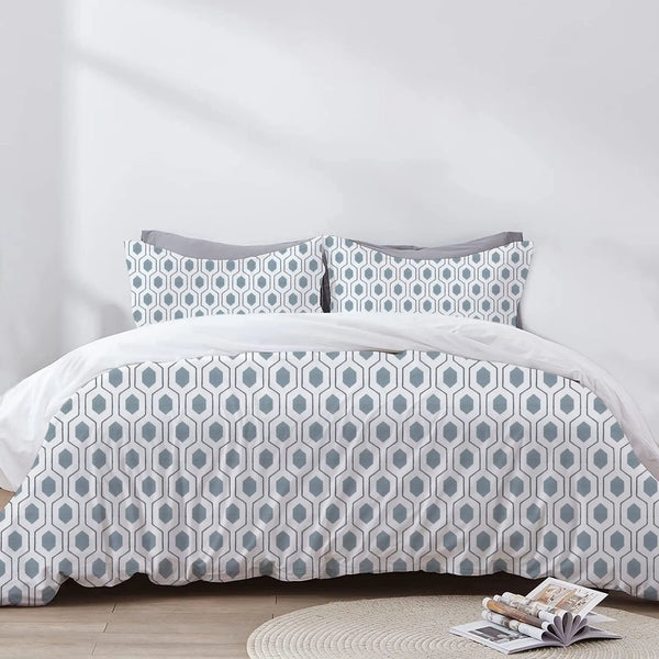 Penelope - 3 Piece Crewel Embroidered Duvet Set | Linen Cotton Mix | - Puck's