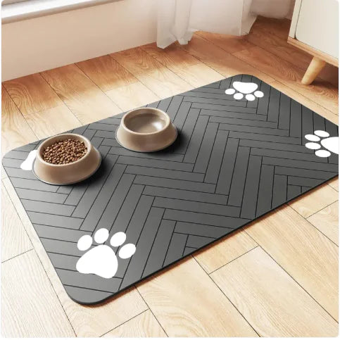 Pet Cat And Dog Eating Diatom Ooze Floor Mat Feeding Splash-proof Household Water-absorbing Quick-drying - Puck's