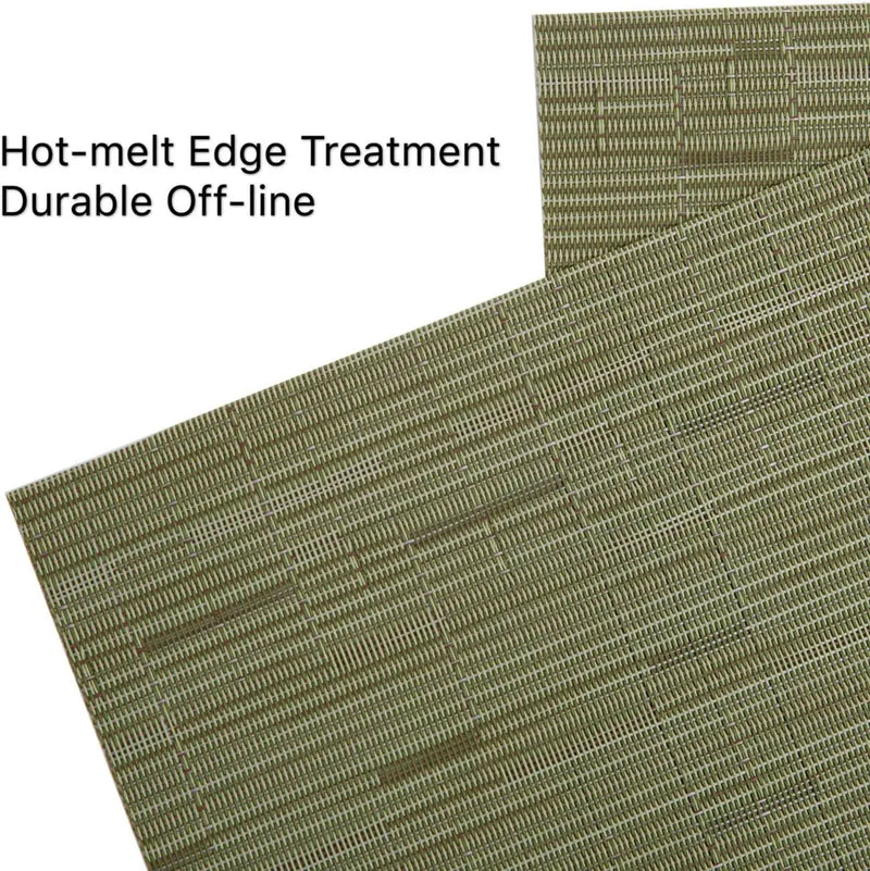 Place Mats, Table Mats Set of 8 Indoor Placemats Washable Non-Slip Heatproof Woven Placemats for Dining Table Fabric Place Mat PVC (Green, Set of 8) - Puck's