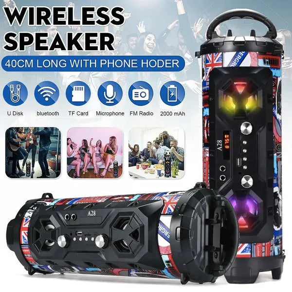 Portable Superior Bass Wireless Boombox with Radio Bluetooth Speakers - Puck's