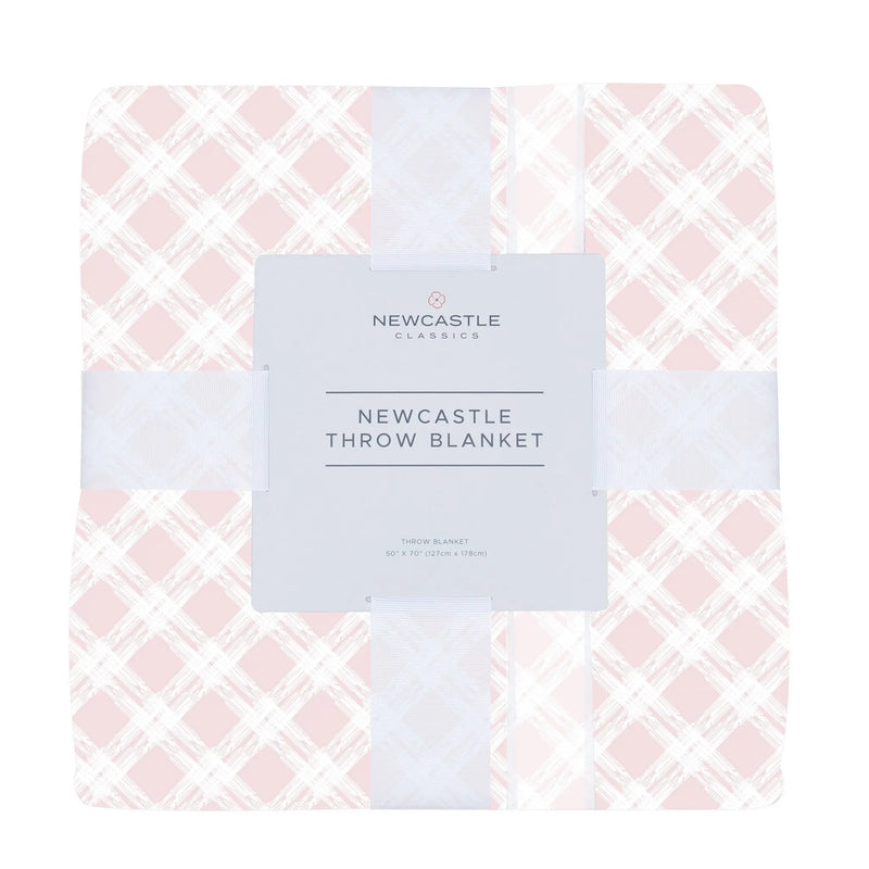 Primrose Pink Plaid Cotton Muslin Throw Blanket - Puck's