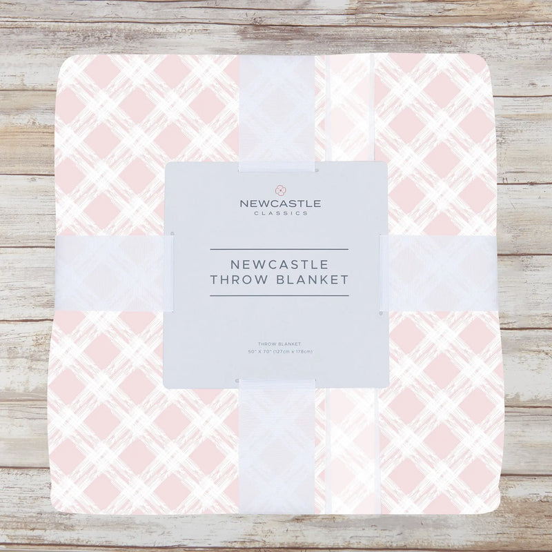 Primrose Pink Plaid Cotton Muslin Throw Blanket - Puck's