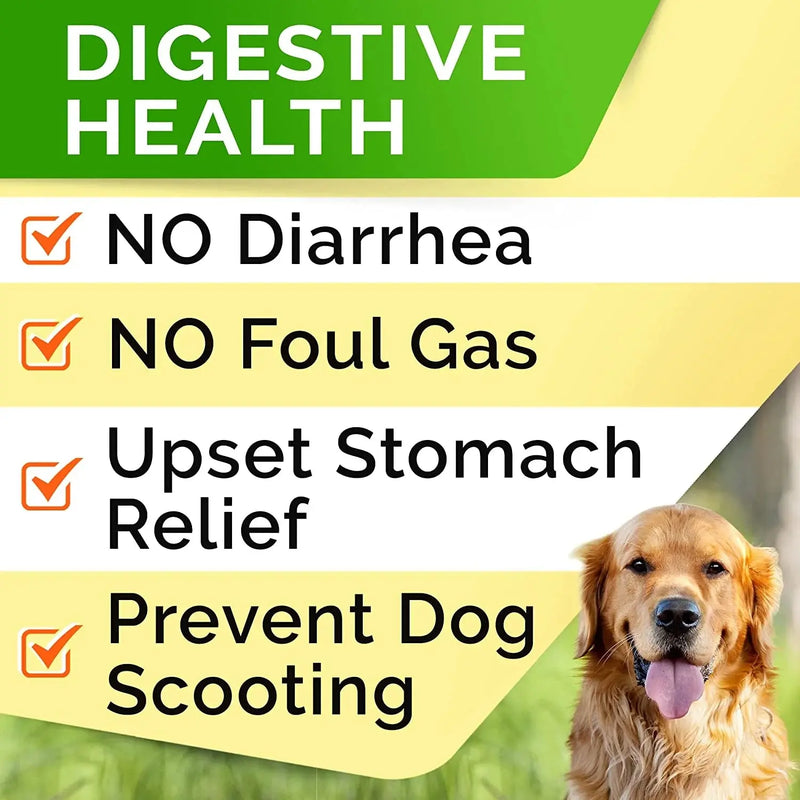 Probiotics Chews for Dogs & Digestive Enzymes + Digestion & Gut Health Treats, Probiotics for Dogs, Fiber Supplement, anti Diarrhea, Constipation, Upset Stomach&Gas Relief,Canine Prebiotic - Puck's