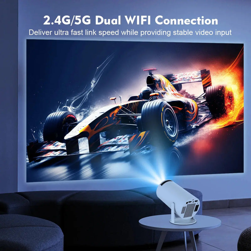 Projector 4K Android 11 HY300 Pro Dual Wifi6 260ANSI Allwinner H713 BT5.0 1280*720P Cinema Outdoor Portable Projetor - Puck's