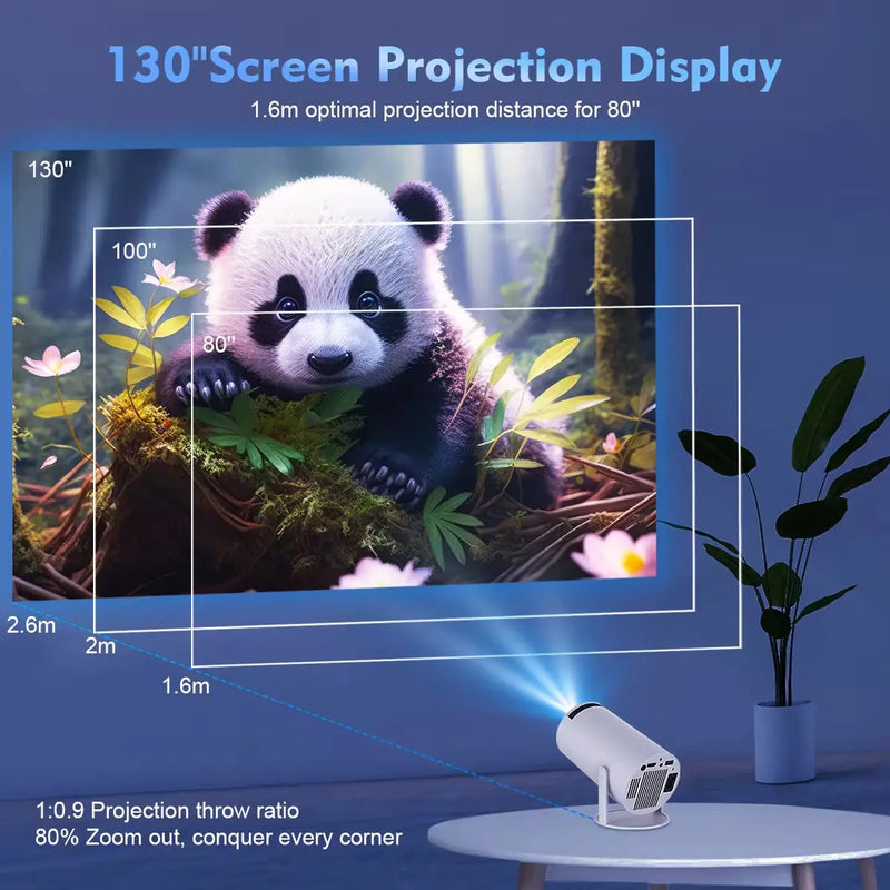 Projector 4K Android 11 HY300 Pro Dual Wifi6 260ANSI Allwinner H713 BT5.0 1280*720P Cinema Outdoor Portable Projetor - Puck's