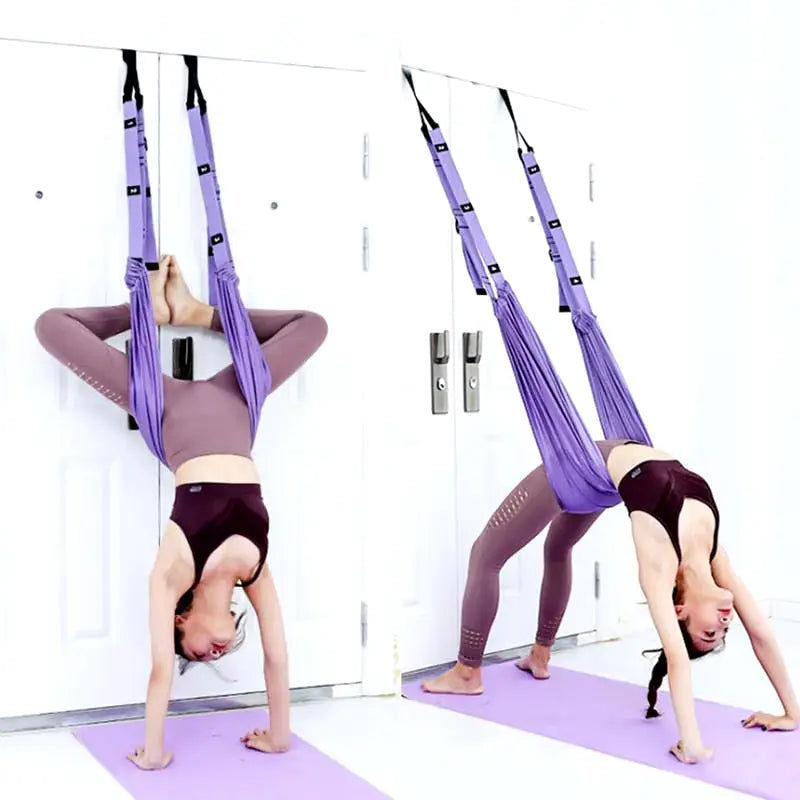 Pull Rope Aerial Yoga Strap Stretch Leg Splits Trainer Female Gym Belt Adjustable Aerial Yoga Strap Hammock Swing Stretching - Puck's