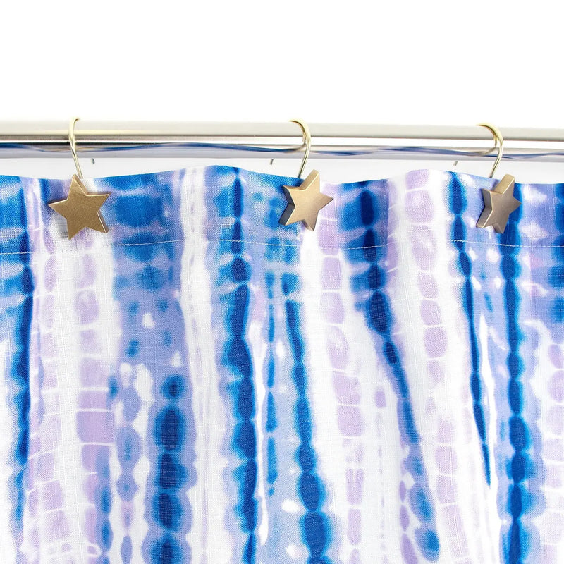 Purple Radical Tie Dye Shower Curtain and Hooks Set, Microfiber - Puck's