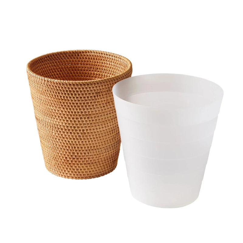 Rattan Bathroom Wastebasket - Puck's