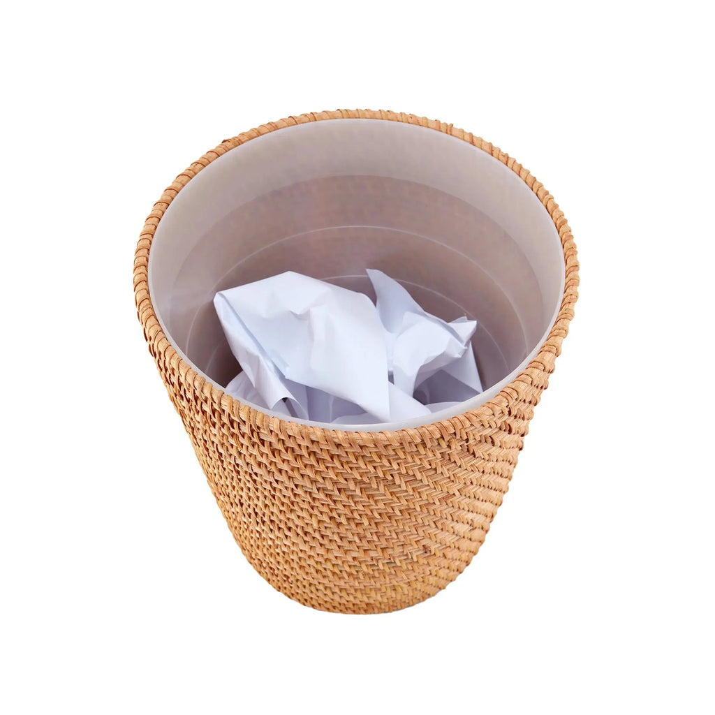 Rattan Bathroom Wastebasket - Puck's