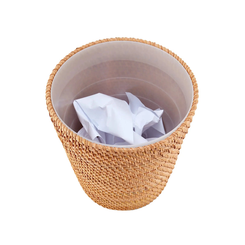 Rattan Bathroom Wastebasket - Puck's