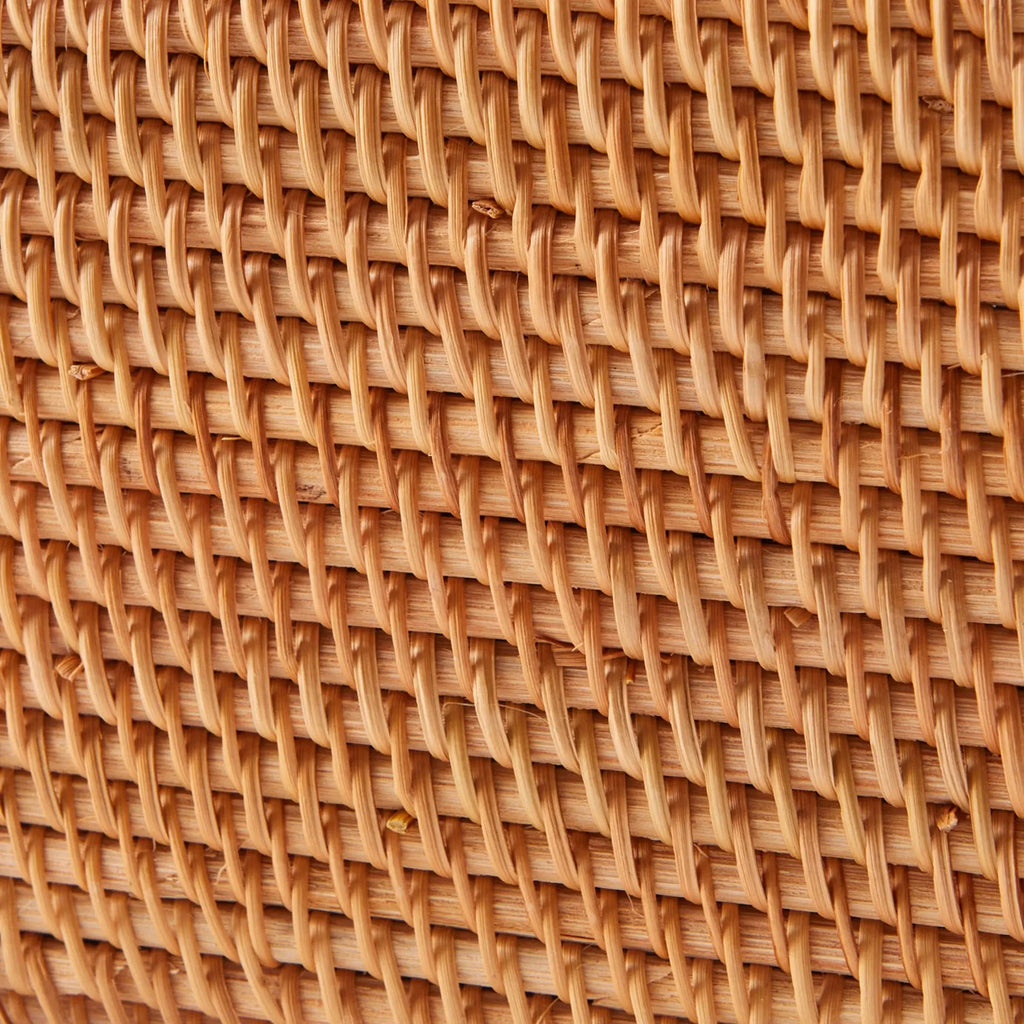 Rattan Organizer Basket with Lid, Brown - Puck's