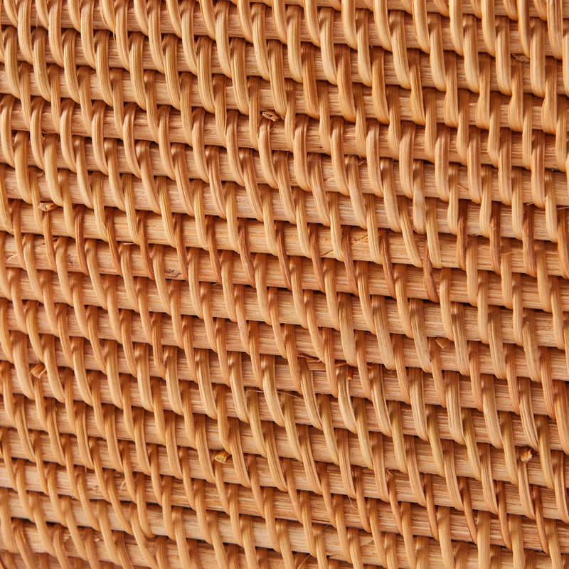 Rattan Organizer Basket with Lid, Brown - Puck's