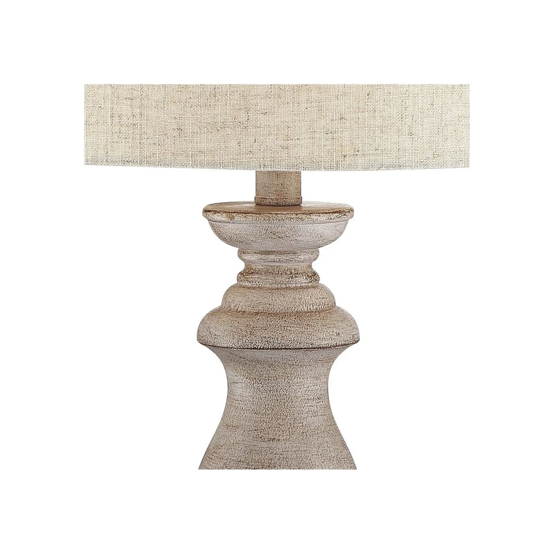 Regency Traditional Table Lamps 26 1/2" High Set of 2 Beige Washed Fabric Tapered Drum Shade for Bedroom Living Room Bedside Nightstand - Puck's