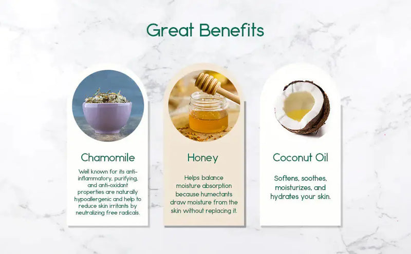 Renewing Soap Bar. Chamomile, Honey, and Coconut Oil. - Puck's