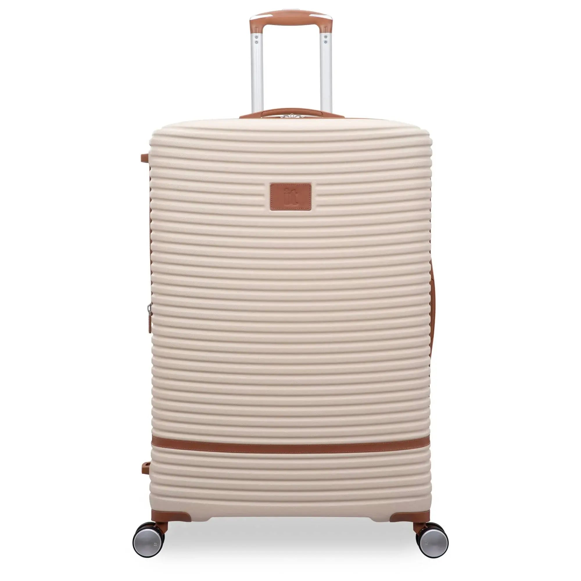 Replicating 31" Hardside Expandable Spinner Checked Luggage, Cream - Puck's