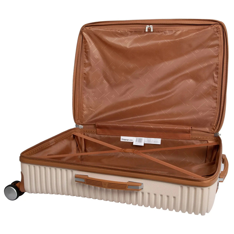 Replicating 31" Hardside Expandable Spinner Checked Luggage, Cream - Puck's