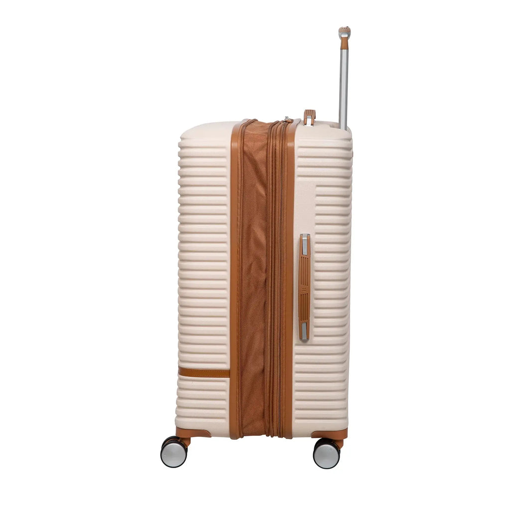 Replicating 31" Hardside Expandable Spinner Checked Luggage, Cream - Puck's