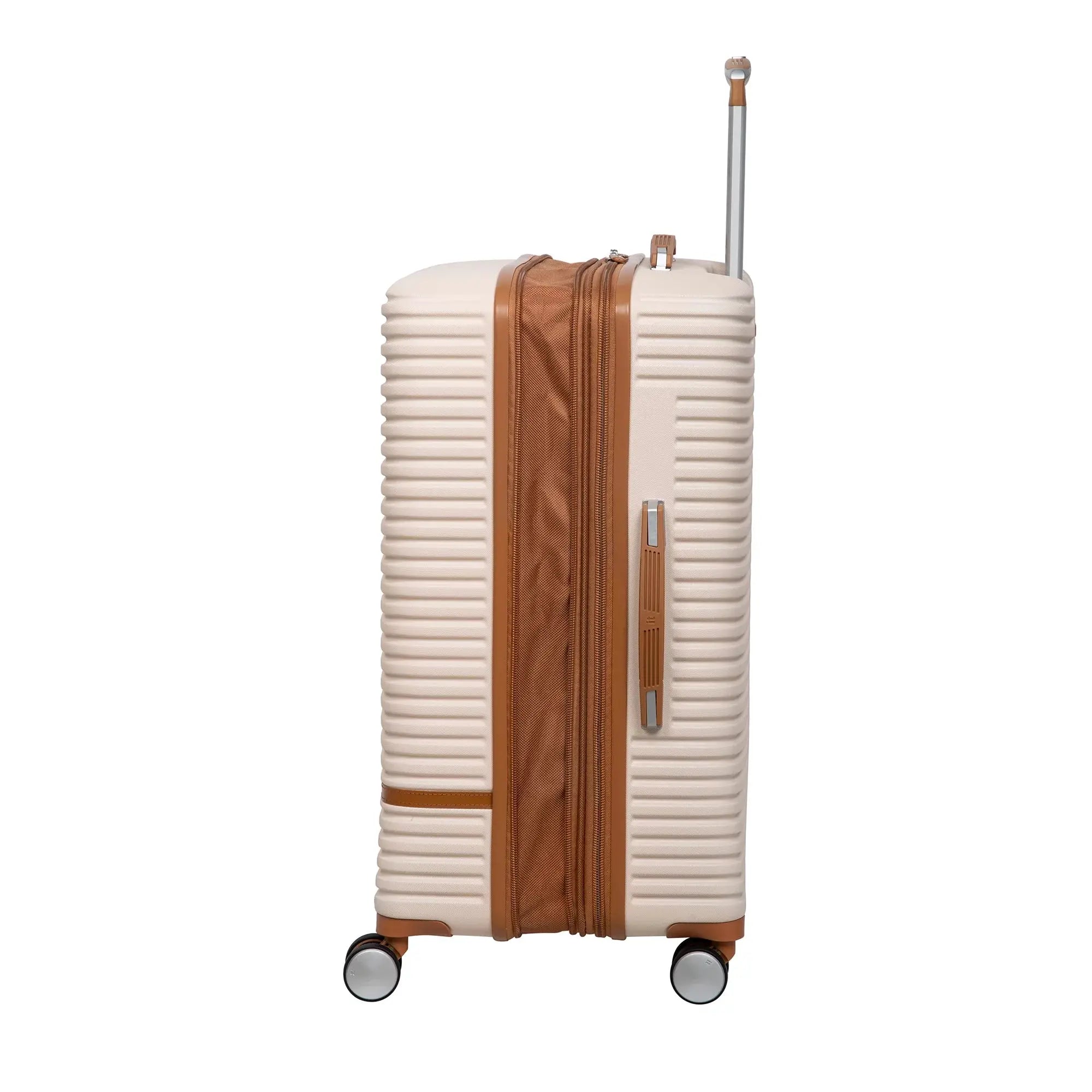 Replicating 31" Hardside Expandable Spinner Checked Luggage, Cream - Puck's