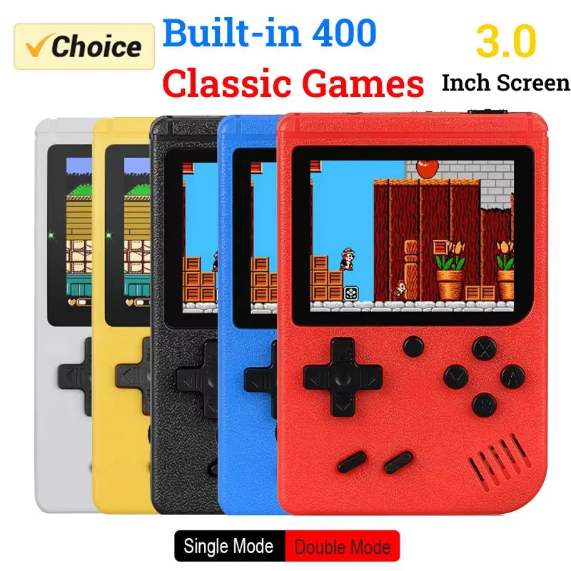 Retro Portable Mini Handheld Video Game Console 8-Bit 3.0 Inch Color LCD Kids Color Game Player Built-In 400 Games - Puck's