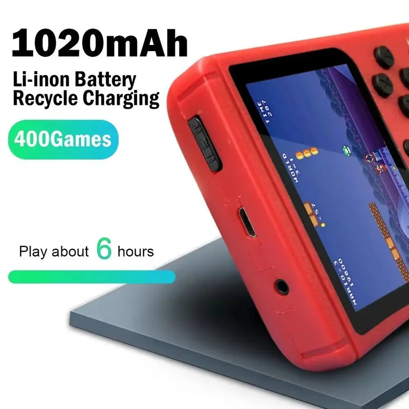 Retro Portable Mini Handheld Video Game Console 8-Bit 3.0 Inch Color LCD Kids Color Game Player Built-In 400 Games - Puck's