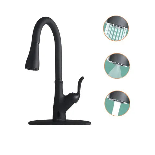 Retro Pull Down Touchless Single Handle Kitchen Faucet - Puck's