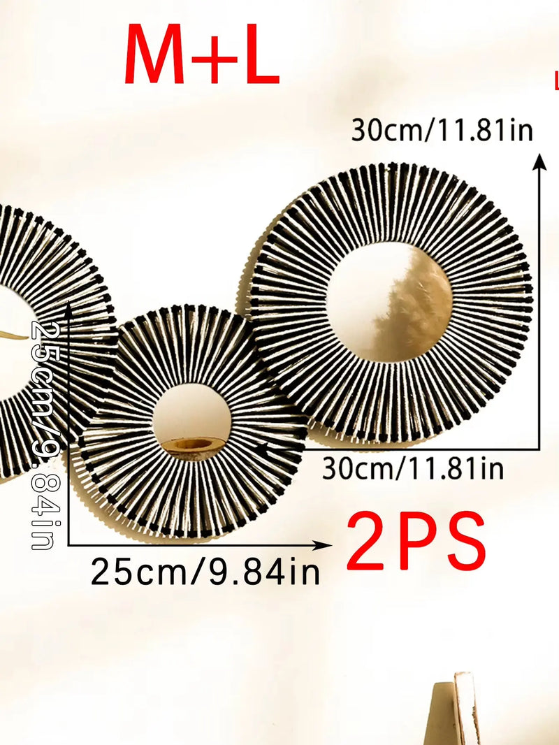 Round Wall Mirror Hanging Decorative Mirrors with Woven Hemp Rope Boho Mirrors for Bedroom Living Room Bathroom Wall Decor Gift - Puck's