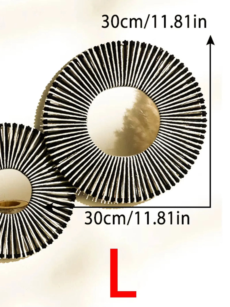 Round Wall Mirror Hanging Decorative Mirrors with Woven Hemp Rope Boho Mirrors for Bedroom Living Room Bathroom Wall Decor Gift - Puck's