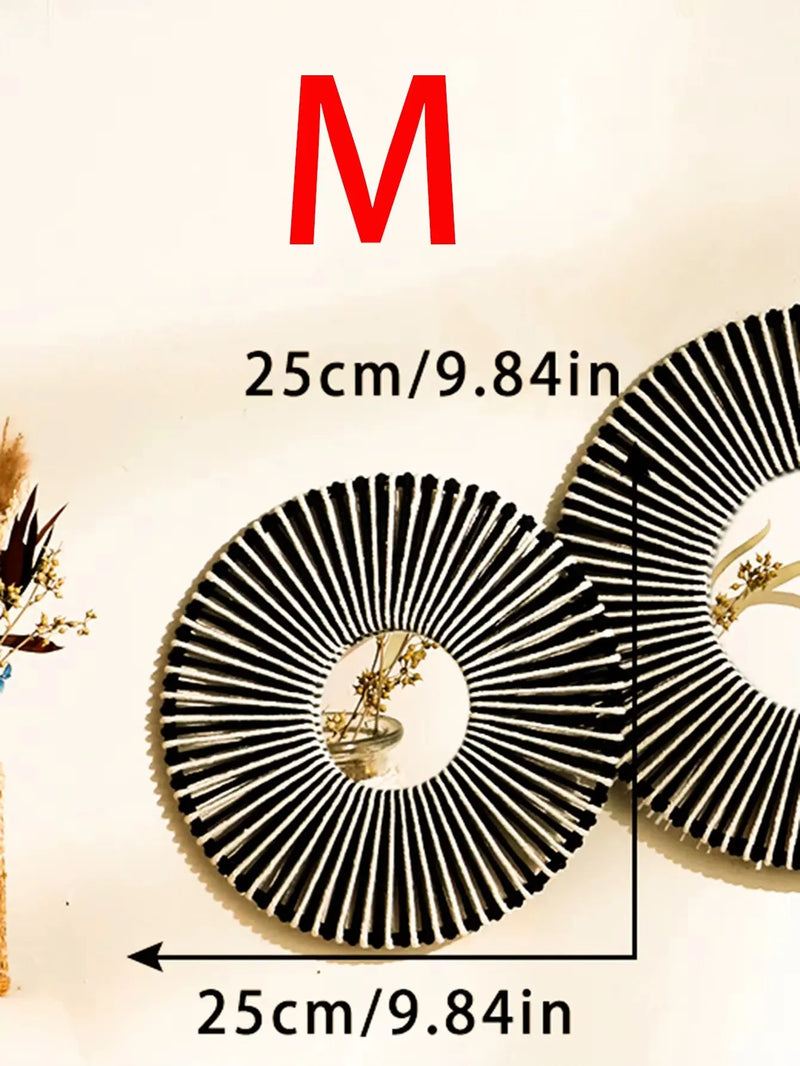 Round Wall Mirror Hanging Decorative Mirrors with Woven Hemp Rope Boho Mirrors for Bedroom Living Room Bathroom Wall Decor Gift - Puck's