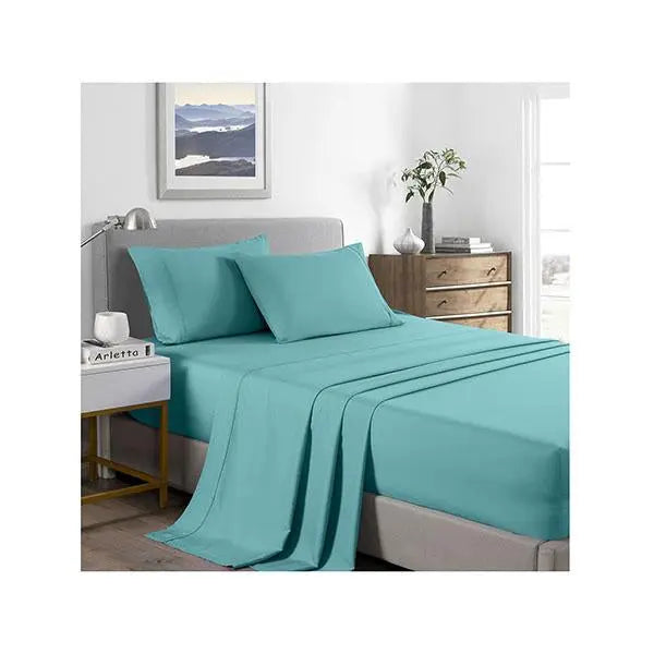 Royal Comfort 2000 Tc Bamboo Cooling Sheet Set Ultra Soft Bedding Aqua - Puck's