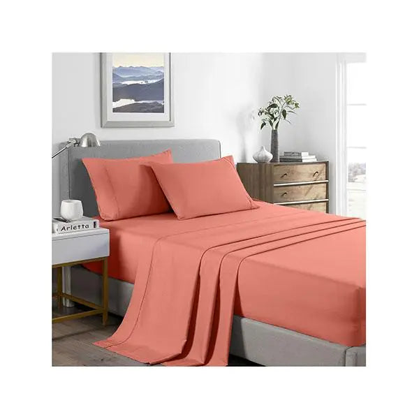 Royal Comfort 2000 Tc Bamboo Cooling Sheet Set Ultra Soft Peach - Puck's