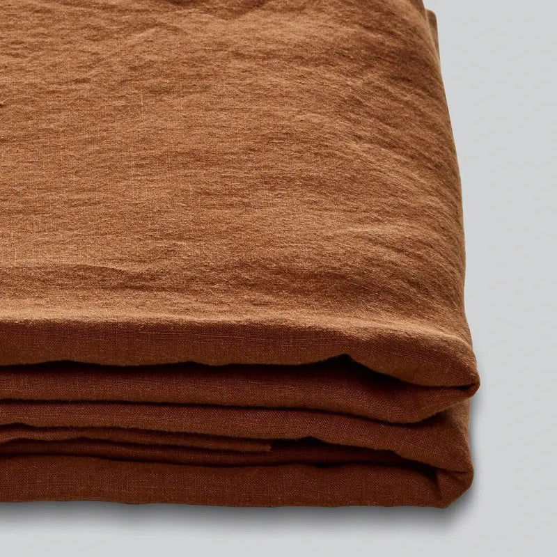 Rust - 100% Pure Linen | Linen Cotton Mix | 3 Piece Duvet Cover Set | - Puck's