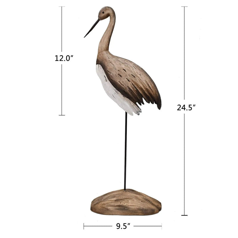 Rustic Wood Crane Decor Tabletop Nautical Decor, Wooden Crane Nautical Decora... - Puck's