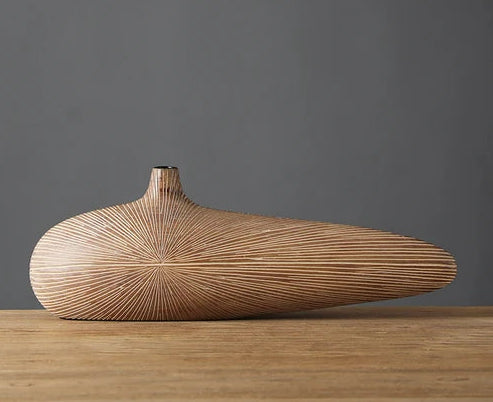 Njord Wood Vase Classic Resin Design - Puck's