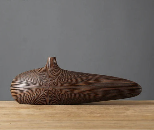 Njord Wood Vase Classic Resin Design - Puck's