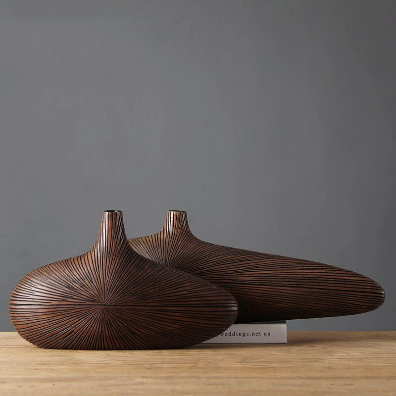 Njord Wood Vase Classic Resin Design - Puck's